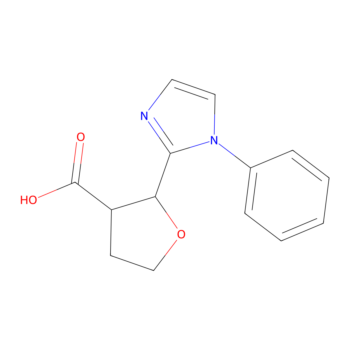 2-(1-Phenyl-1H-imidazol-2-yl)oxolane-3-carboxylic acid molecular structure, CAS 1955548-04-5