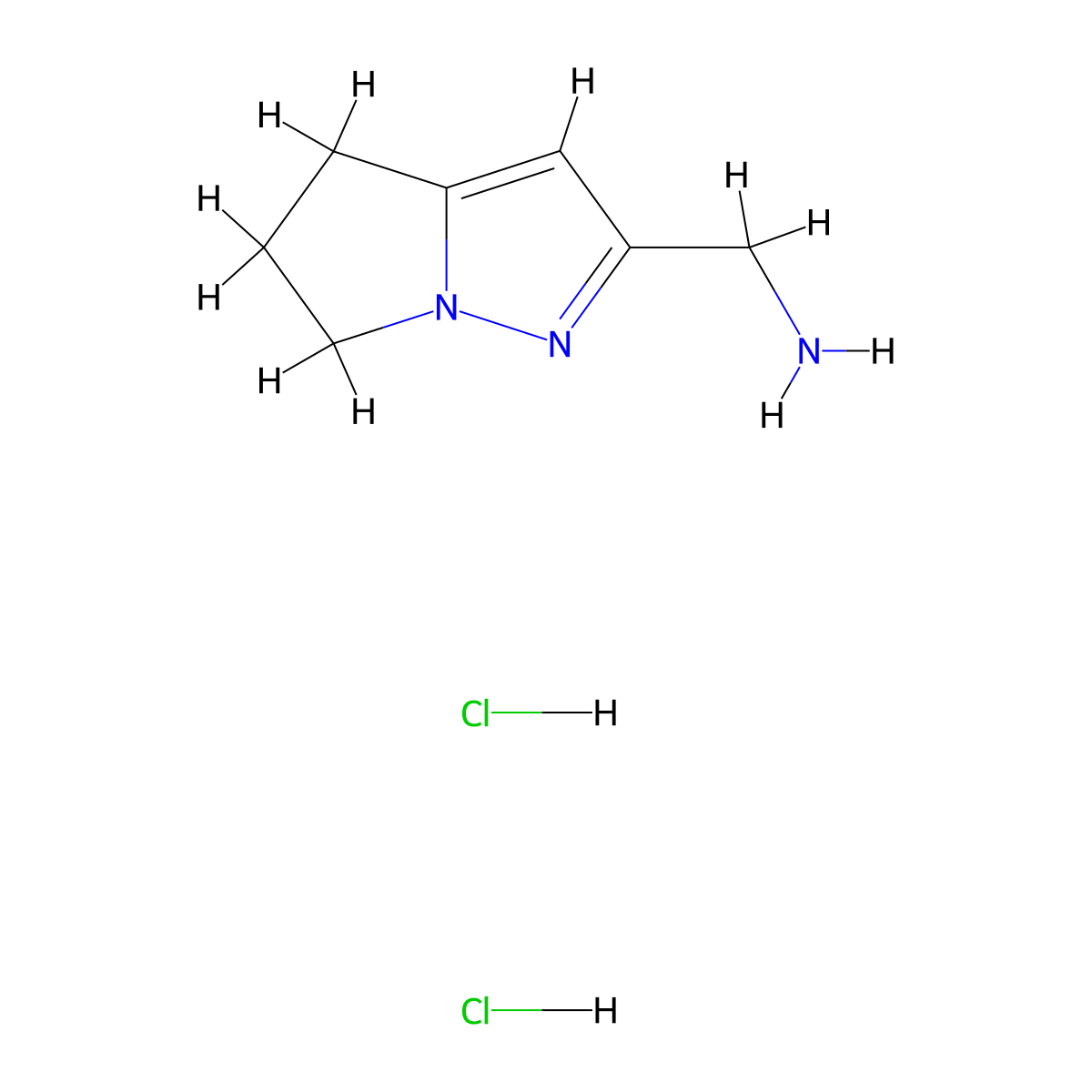 {4H,5H,6H-pyrrolo[1,2-b]pyrazol-2-yl}methanamine dihydrochloride molecular structure, CAS 1955548-05-6