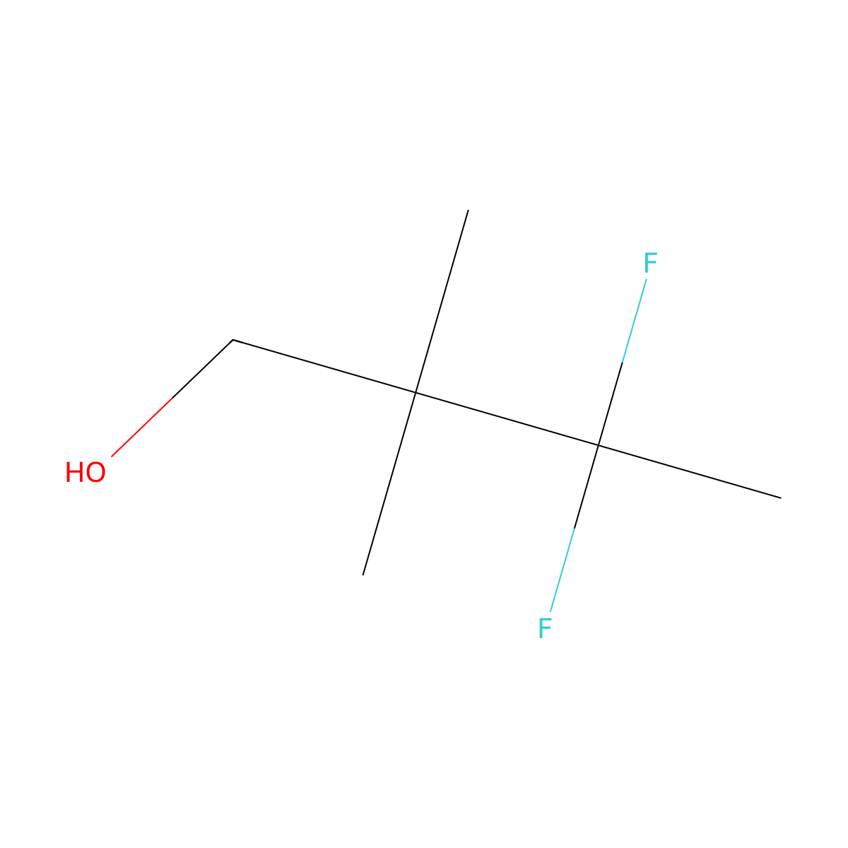 3,3-Difluoro-2,2-dimethylbutan-1-ol molecular structure, CAS 1955548-09-0