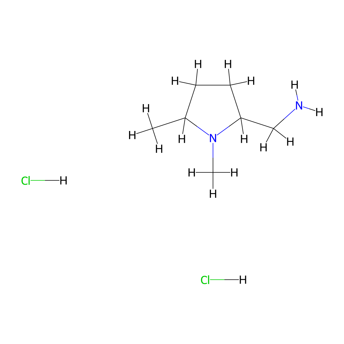 (1,5-Dimethylpyrrolidin-2-yl)methanamine dihydrochloride molecular structure, CAS 1955548-14-7
