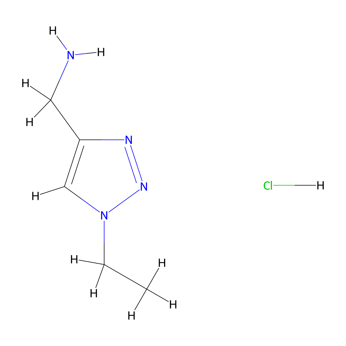 (1-ethyl-1H-1,2,3-triazol-4-yl)methanamine hydrochloride molecular structure, CAS 1955548-17-0