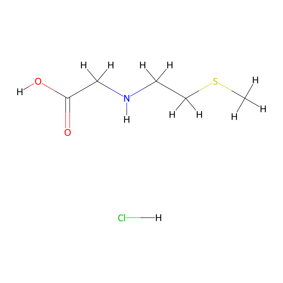 2-{[2-(Methylsulfanyl)ethyl]amino}acetic acid hydrochloride molecular structure, CAS 1955548-22-7