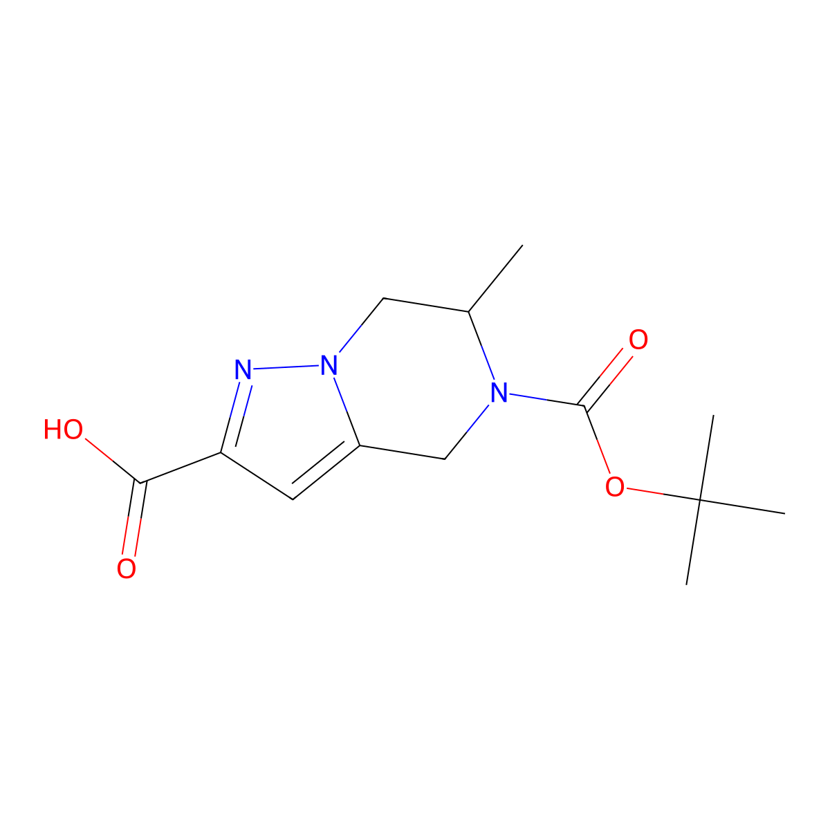 5-[(tert-butoxy)carbonyl]-6-methyl-4H,5H,6H,7H-pyrazolo[1,5-a]pyrazine-2-carboxylic acid molecular structure, CAS 1955548-24-9