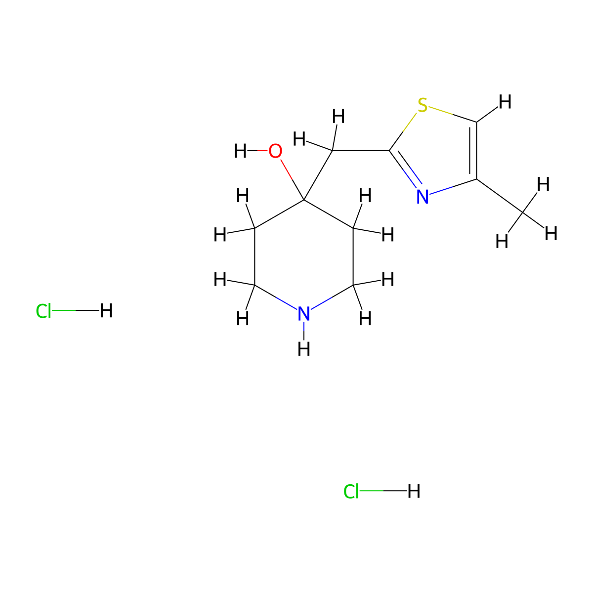 4-[(4-Methyl-1,3-thiazol-2-yl)methyl]piperidin-4-ol dihydrochloride molecular structure, CAS 1955548-27-2