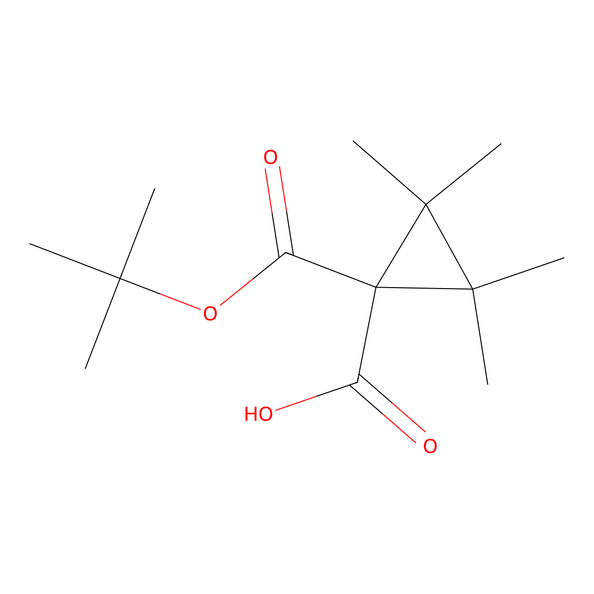 1-[(Tert-butoxy)carbonyl]-2,2,3,3-tetramethylcyclopropane-1-carboxylic acid molecular structure, CAS 1955548-29-4