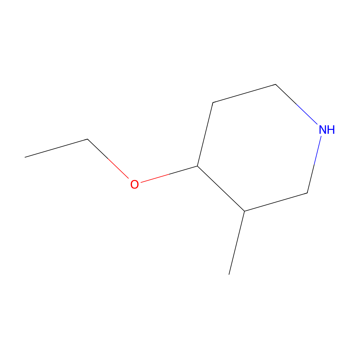 rac-(3R,4S)-4-ethoxy-3-methylpiperidine molecular structure, CAS 1955548-37-4