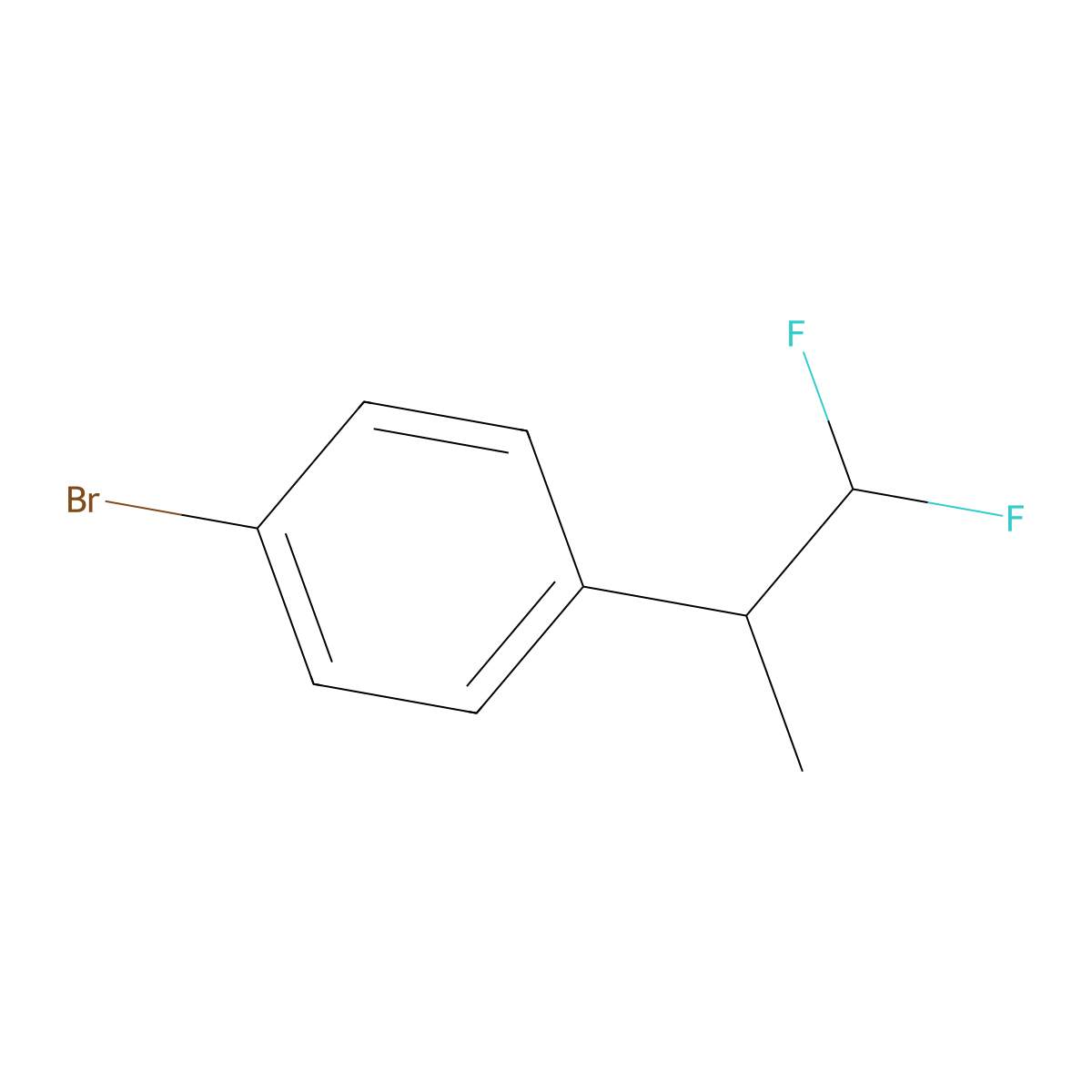 1-Bromo-4-(1,1-difluoropropan-2-yl)benzene molecular structure, CAS 1955548-42-1