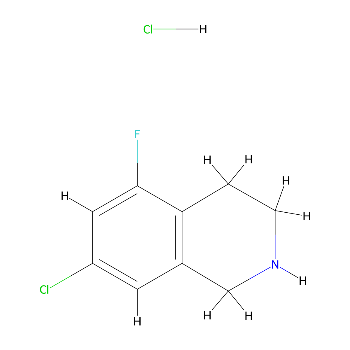 7-Chloro-5-fluoro-1,2,3,4-tetrahydroisoquinoline hydrochloride molecular structure, CAS 1955548-43-2