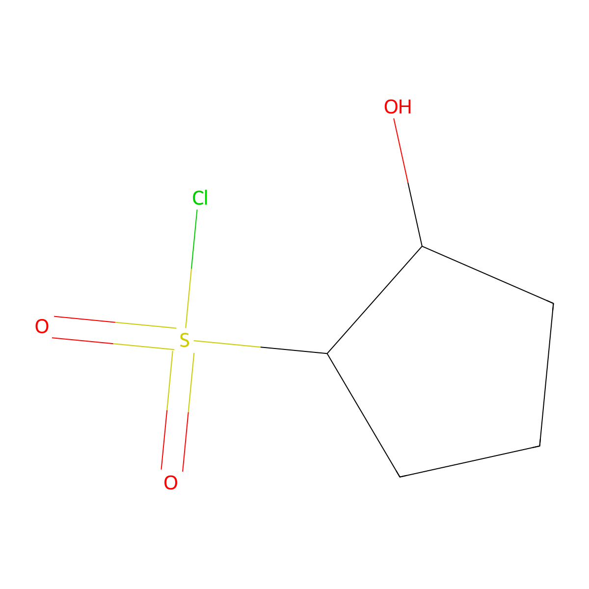 rac-(1R,2R)-2-hydroxycyclopentane-1-sulfonyl chloride molecular structure, CAS 1955548-44-3