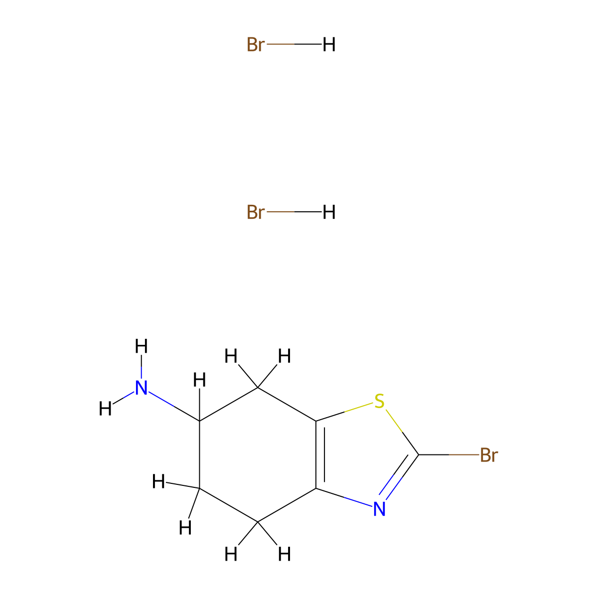 2-Bromo-4,5,6,7-tetrahydro-1,3-benzothiazol-6-amine dihydrobromide molecular structure, CAS 1955548-45-4