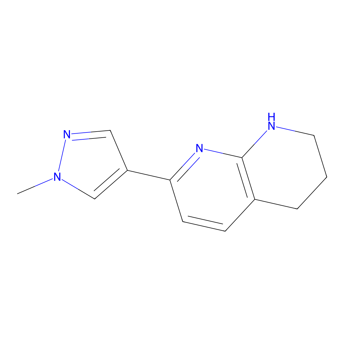 7-(1-methyl-1H-pyrazol-4-yl)-1,2,3,4-tetrahydro-1,8-naphthyridine molecular structure, CAS 1955548-46-5