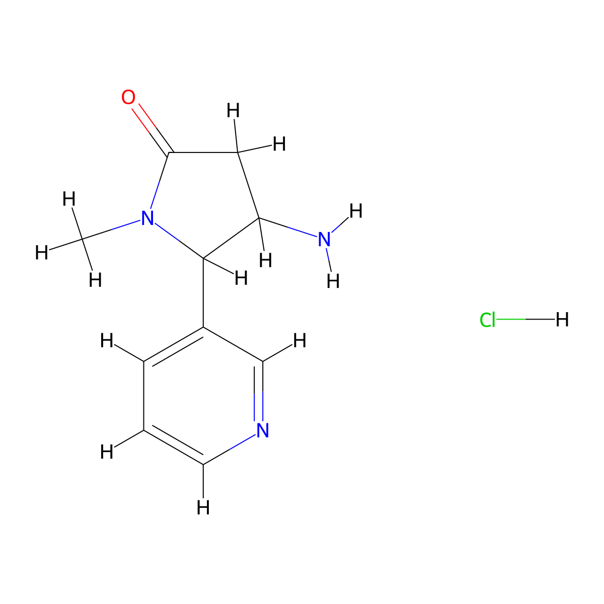 4-Amino-1-methyl-5-(pyridin-3-yl)pyrrolidin-2-one hydrochloride molecular structure, CAS 1955548-48-7