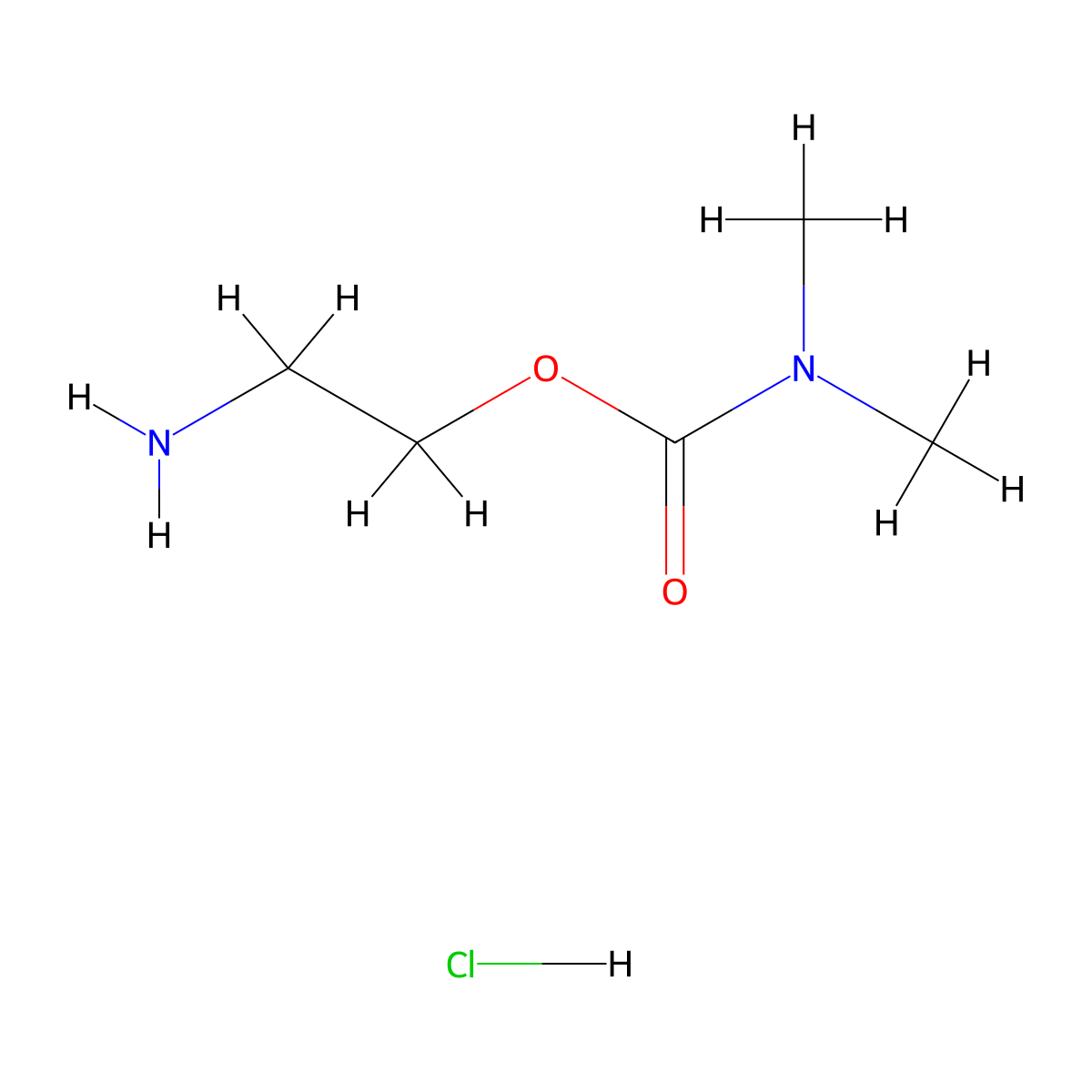 2-aminoethyl N,N-dimethylcarbamate hydrochloride molecular structure, CAS 1955548-49-8