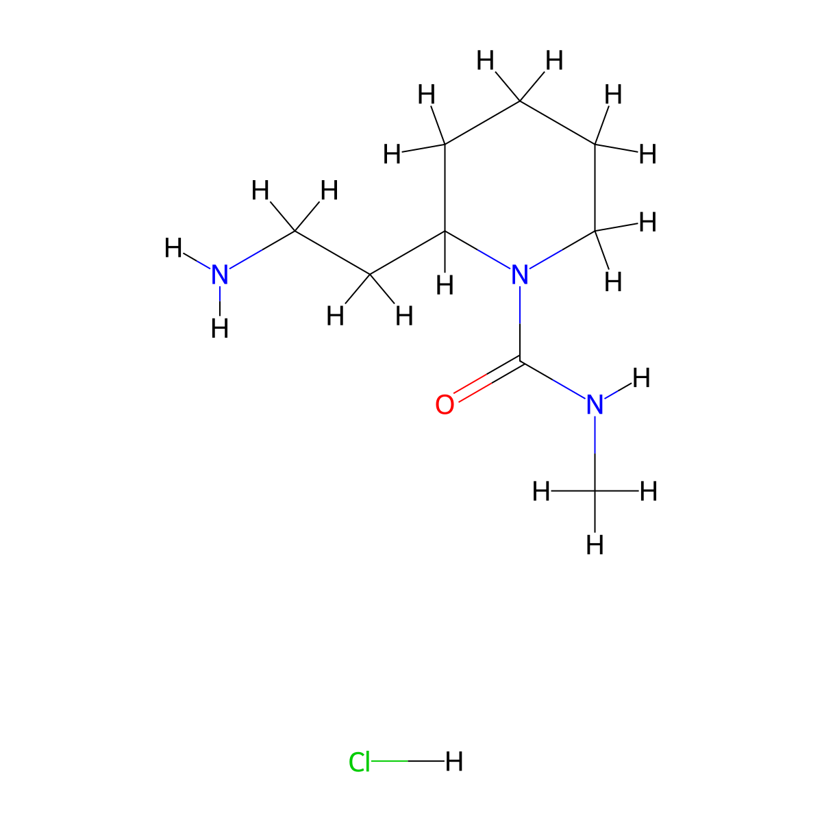 2-(2-Aminoethyl)-N-methylpiperidine-1-carboxamide hydrochloride molecular structure, CAS 1955548-51-2