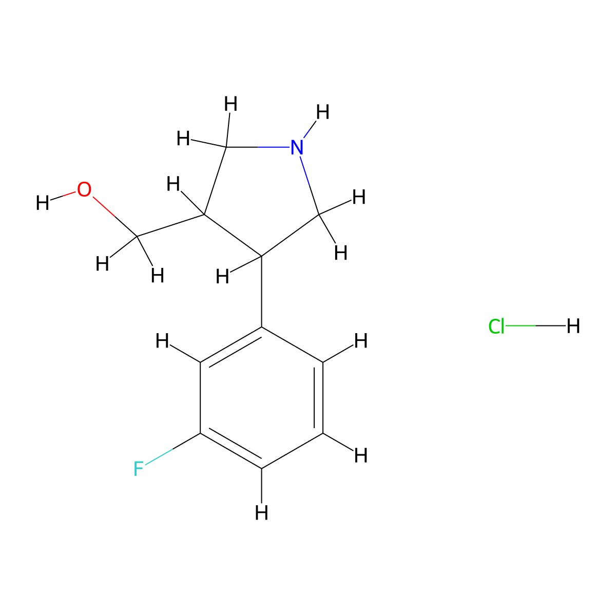 [4-(3-Fluorophenyl)pyrrolidin-3-yl]methanol hydrochloride molecular structure, CAS 1955548-61-4