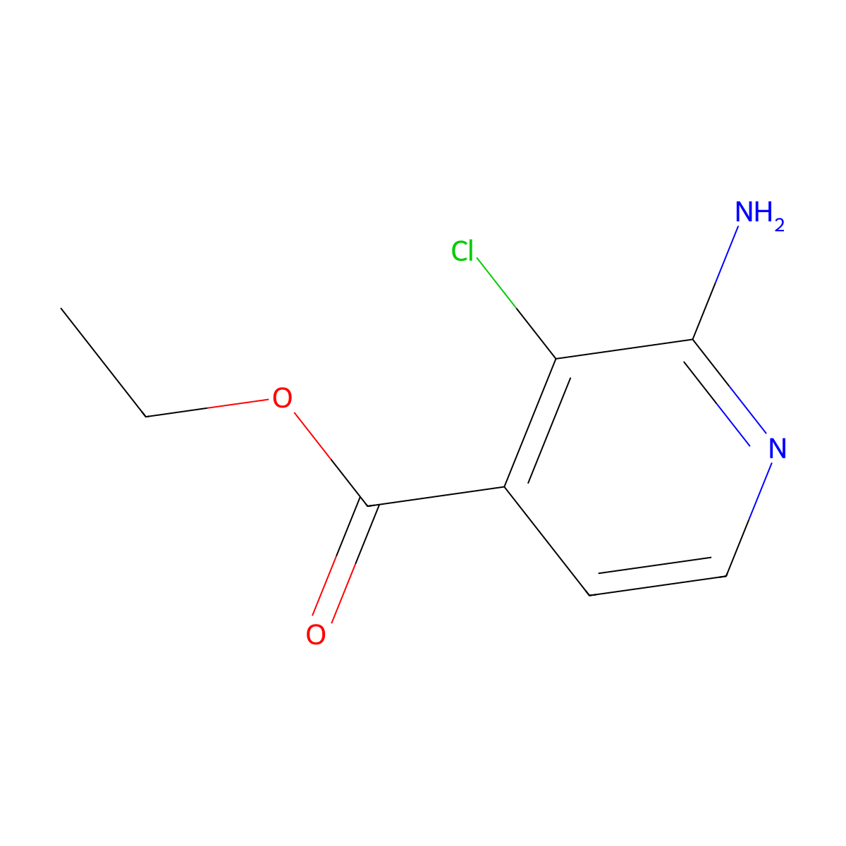 Ethyl 2-amino-3-chloropyridine-4-carboxylate molecular structure, CAS 1955548-68-1