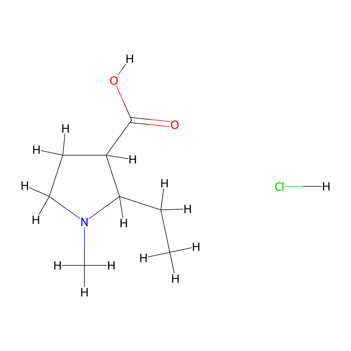 2-Ethyl-1-methylpyrrolidine-3-carboxylic acid hydrochloride molecular structure, CAS 1955548-69-2