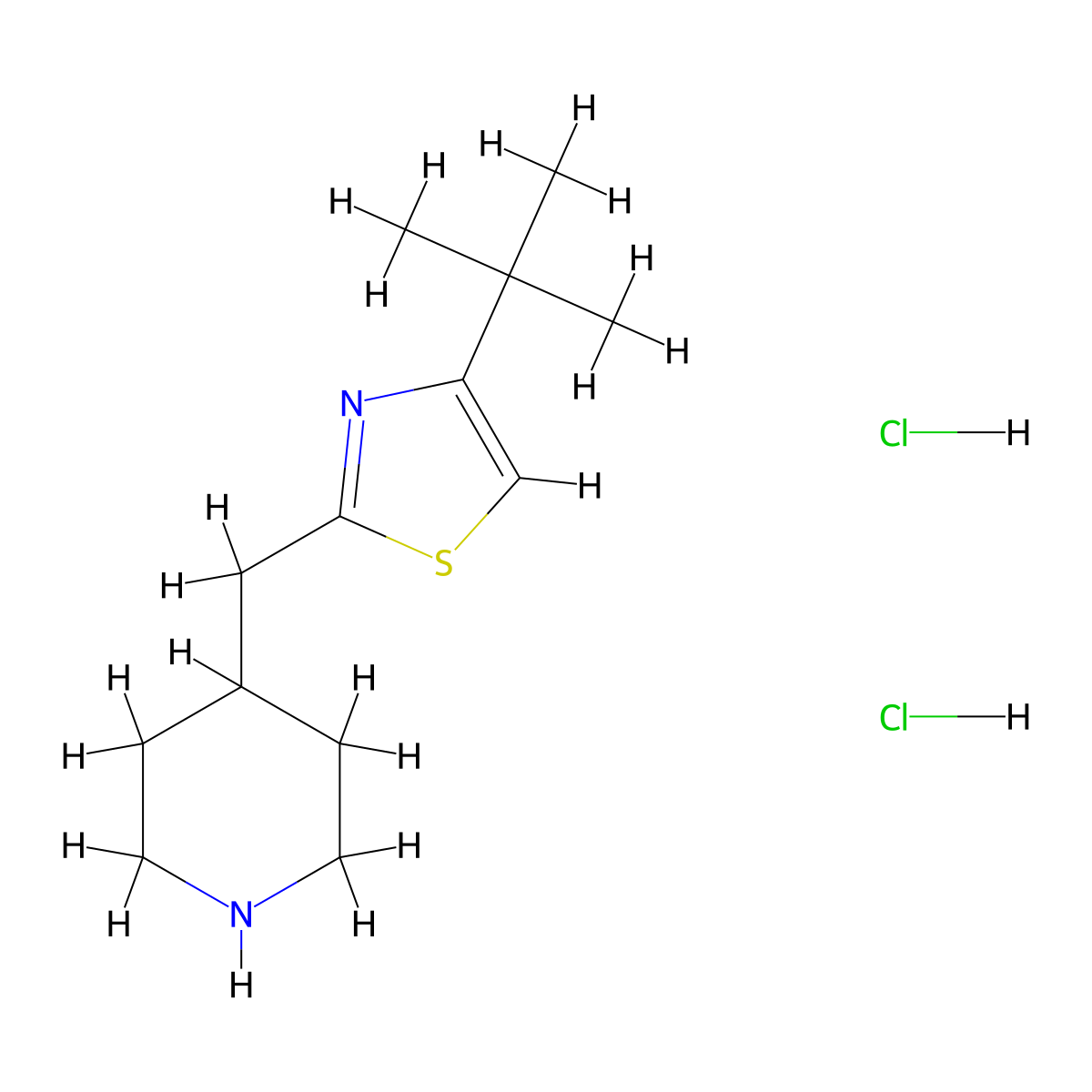 4-[(4-Tert-butyl-1,3-thiazol-2-yl)methyl]piperidine dihydrochloride molecular structure, CAS 1955548-70-5