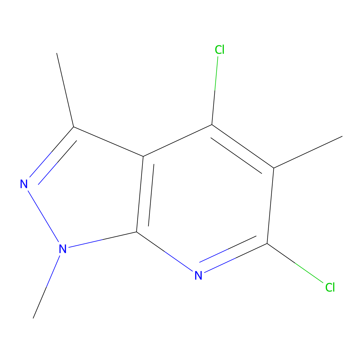 4,6-dichloro-1,3,5-trimethyl-1H-pyrazolo[3,4-b]pyridine molecular structure, CAS 1955548-74-9