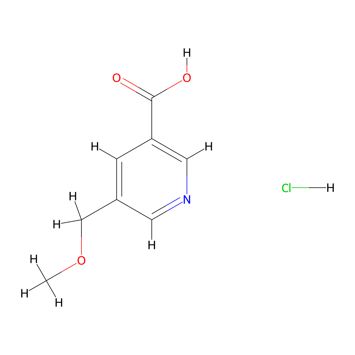 5-(Methoxymethyl)pyridine-3-carboxylic acid hydrochloride molecular structure, CAS 1955548-79-4