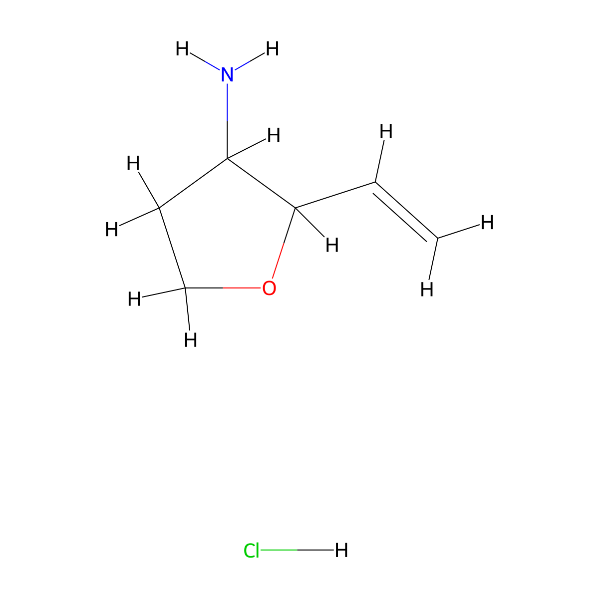 2-Ethenyloxolan-3-amine hydrochloride molecular structure, CAS 1955548-87-4