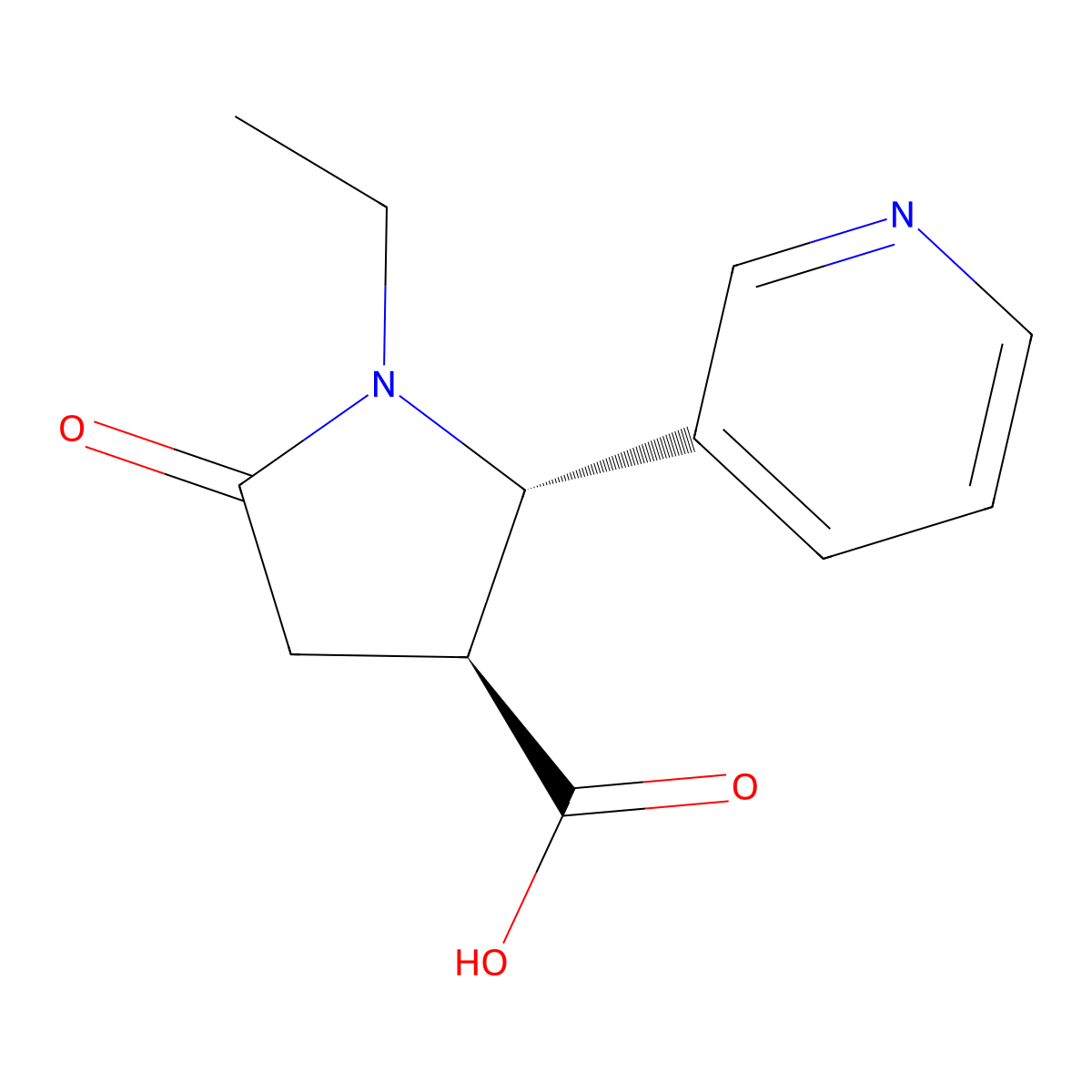 (2S,3S)-1-ethyl-5-oxo-2-(pyridin-3-yl)pyrrolidine-3-carboxylic acid molecular structure, CAS 1955548-88-5