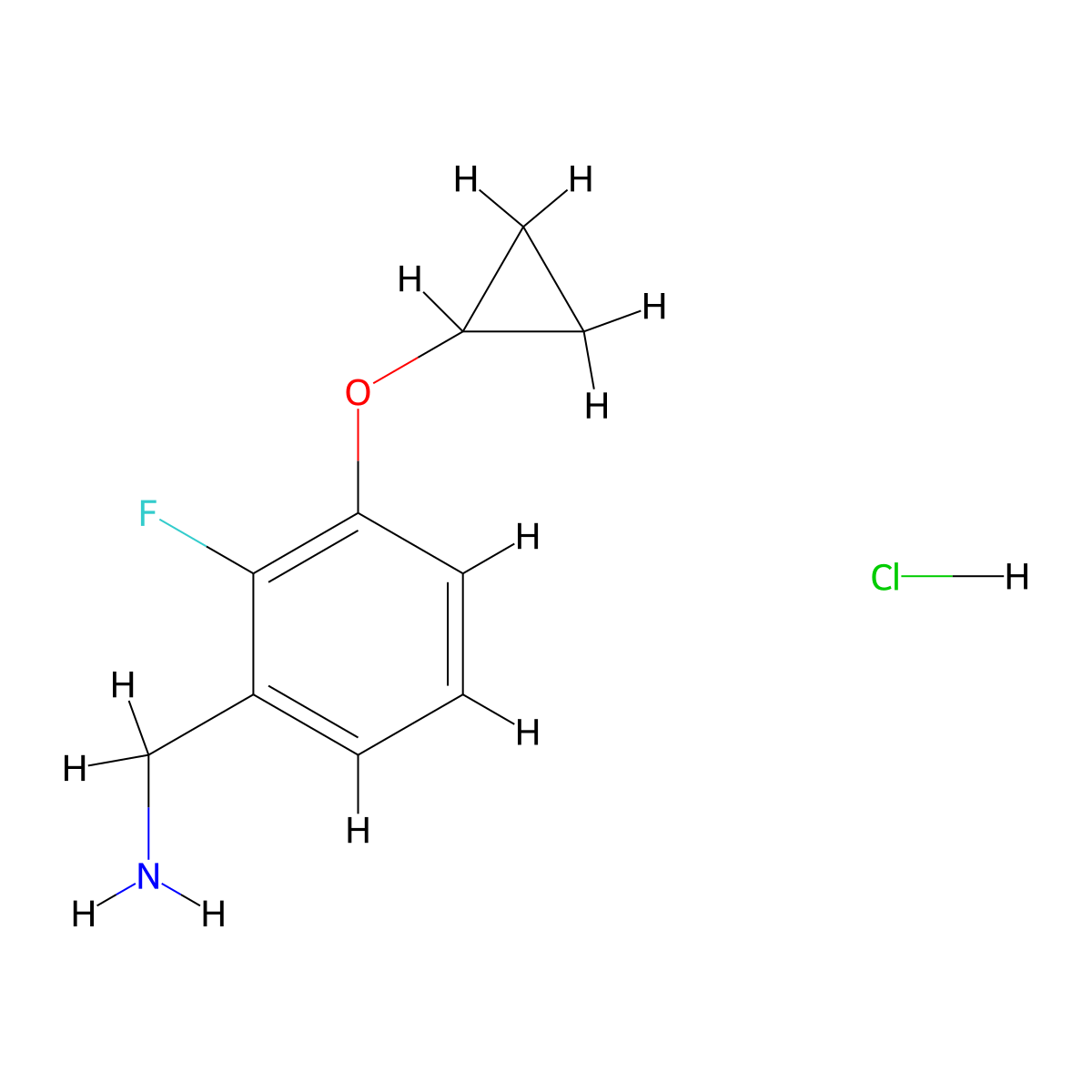 (3-Cyclopropoxy-2-fluorophenyl)methanamine hydrochloride molecular structure, CAS 1955548-93-2