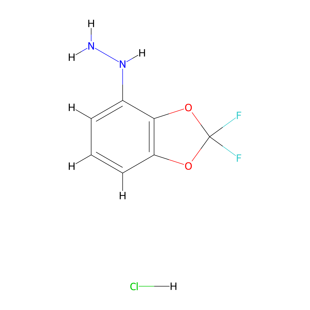 (2,2-Difluoro-1,3-dioxaindan-4-yl)hydrazine hydrochloride molecular structure, CAS 1955548-94-3