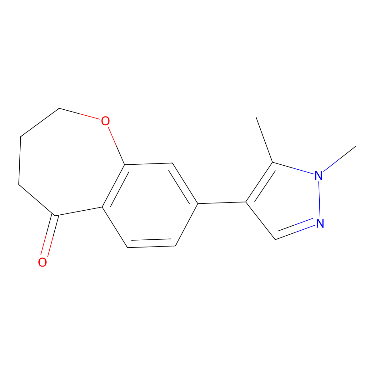 8-(1,5-dimethyl-1H-pyrazol-4-yl)-2,3,4,5-tetrahydro-1-benzoxepin-5-one molecular structure, CAS 1955553-00-0