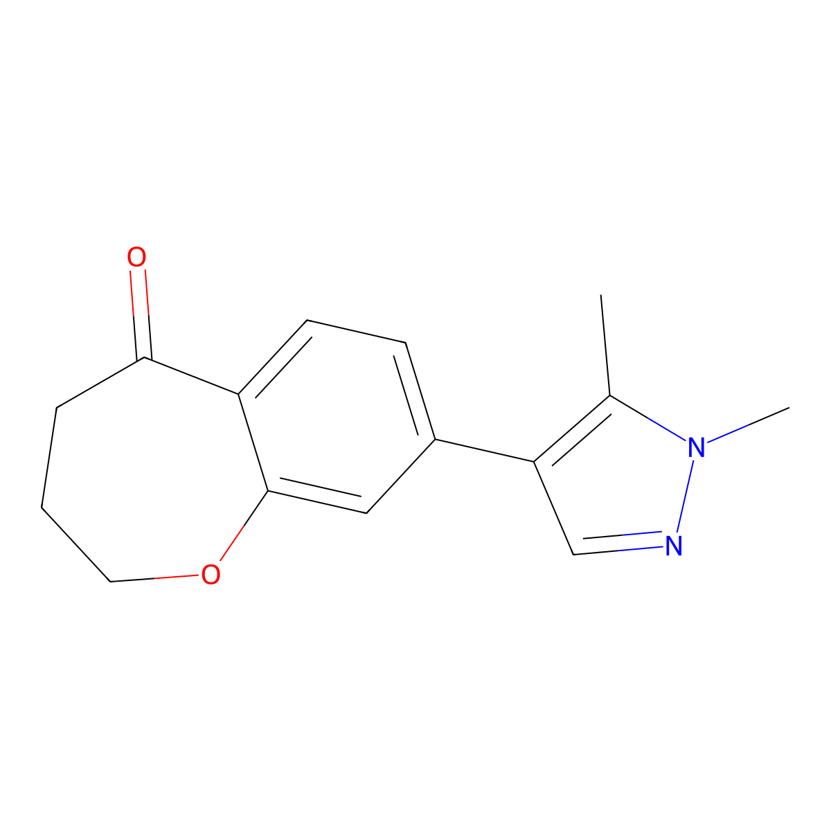 8-(1,5-dimethyl-1H-pyrazol-4-yl)-2,3,4,5-tetrahydro-1-benzoxepin-5-one molecular structure, CAS 1955553-00-0