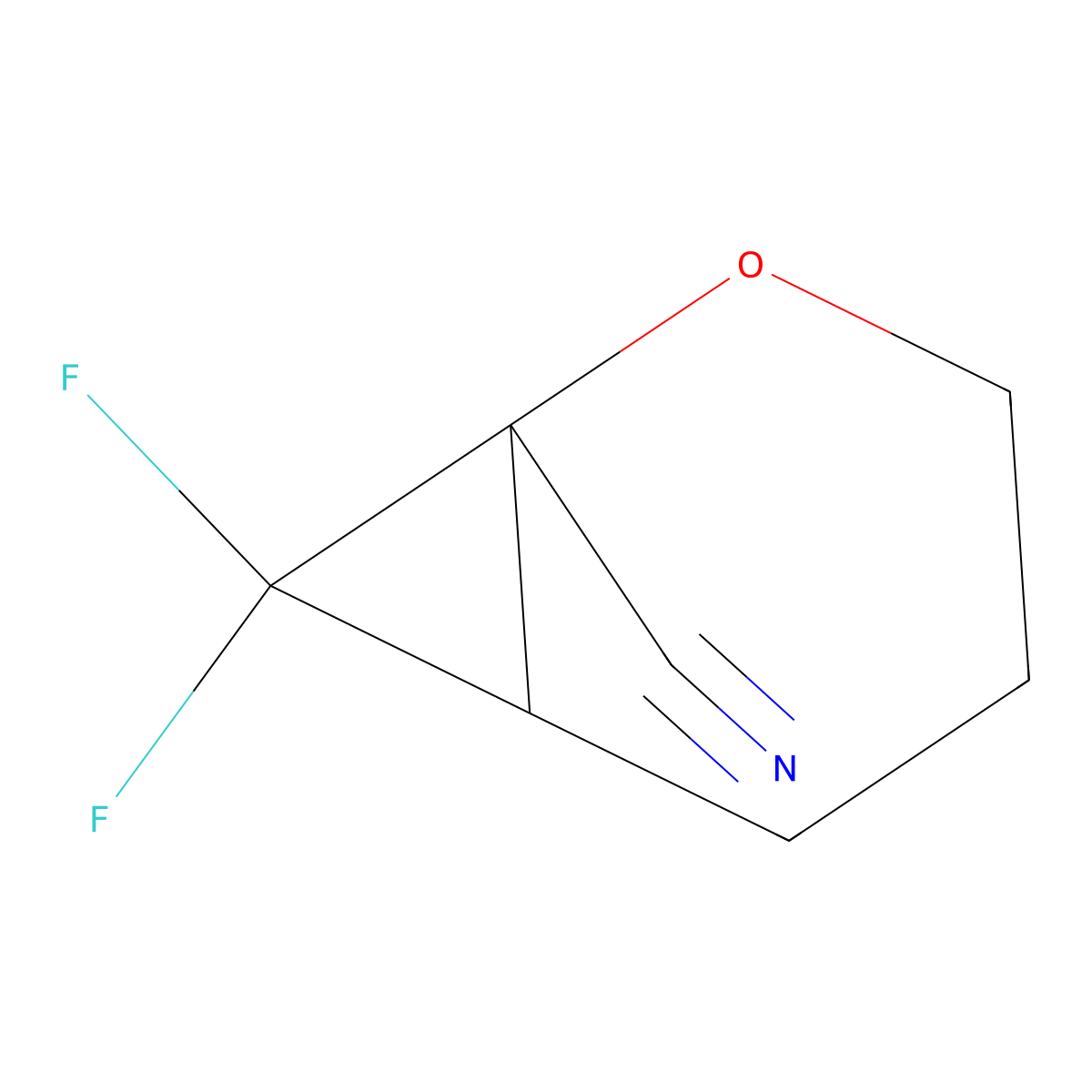 7,7-Difluoro-2-oxabicyclo[4.1.0]heptane-1-carbonitrile molecular structure, CAS 1955553-05-5