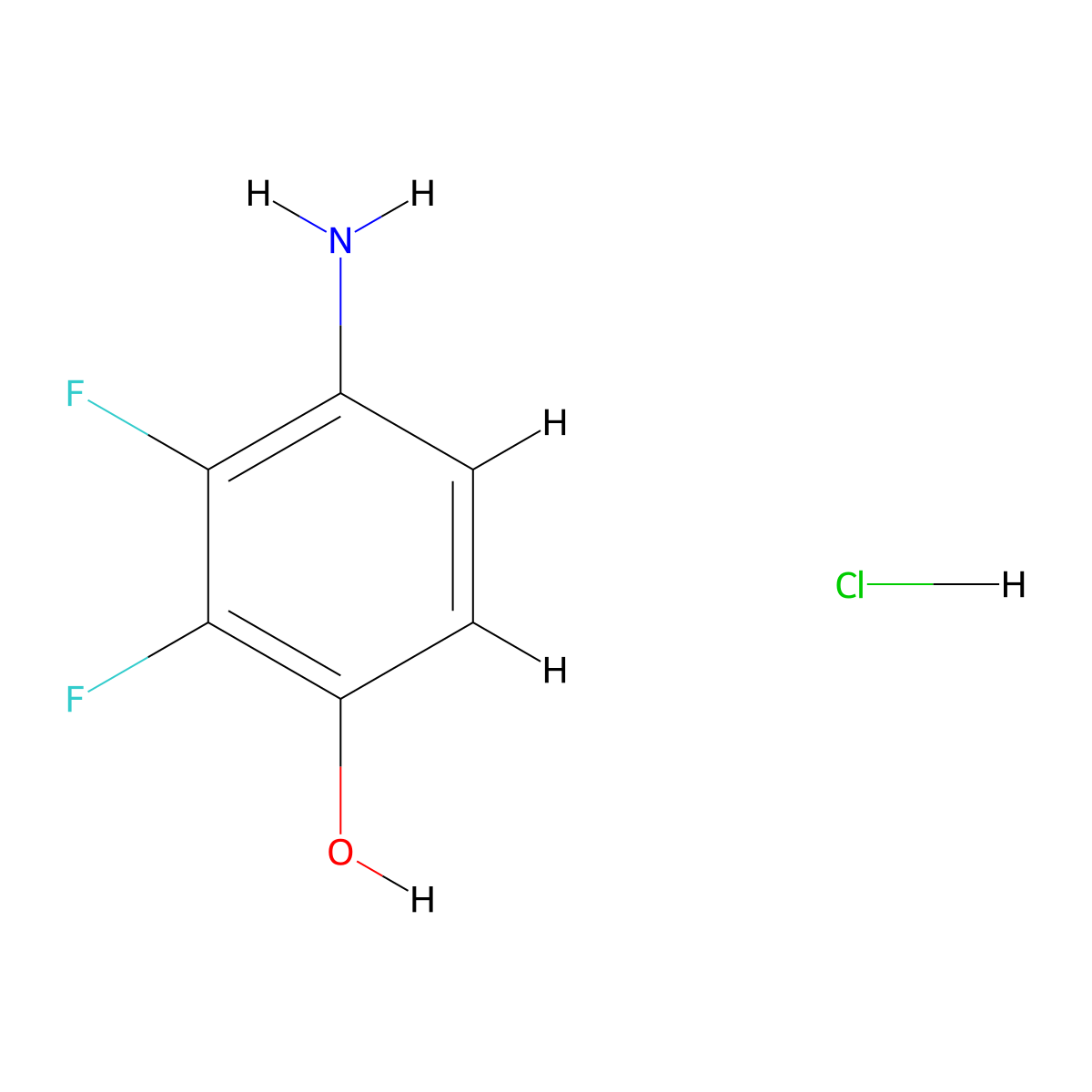 4-Amino-2,3-difluorophenol hydrochloride molecular structure, CAS 1955553-21-5