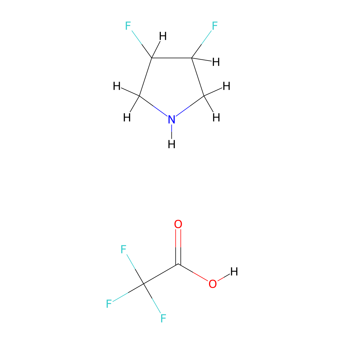 3,4-Difluoropyrrolidine,trifluoroaceticacid molecular structure, CAS 1955553-22-6