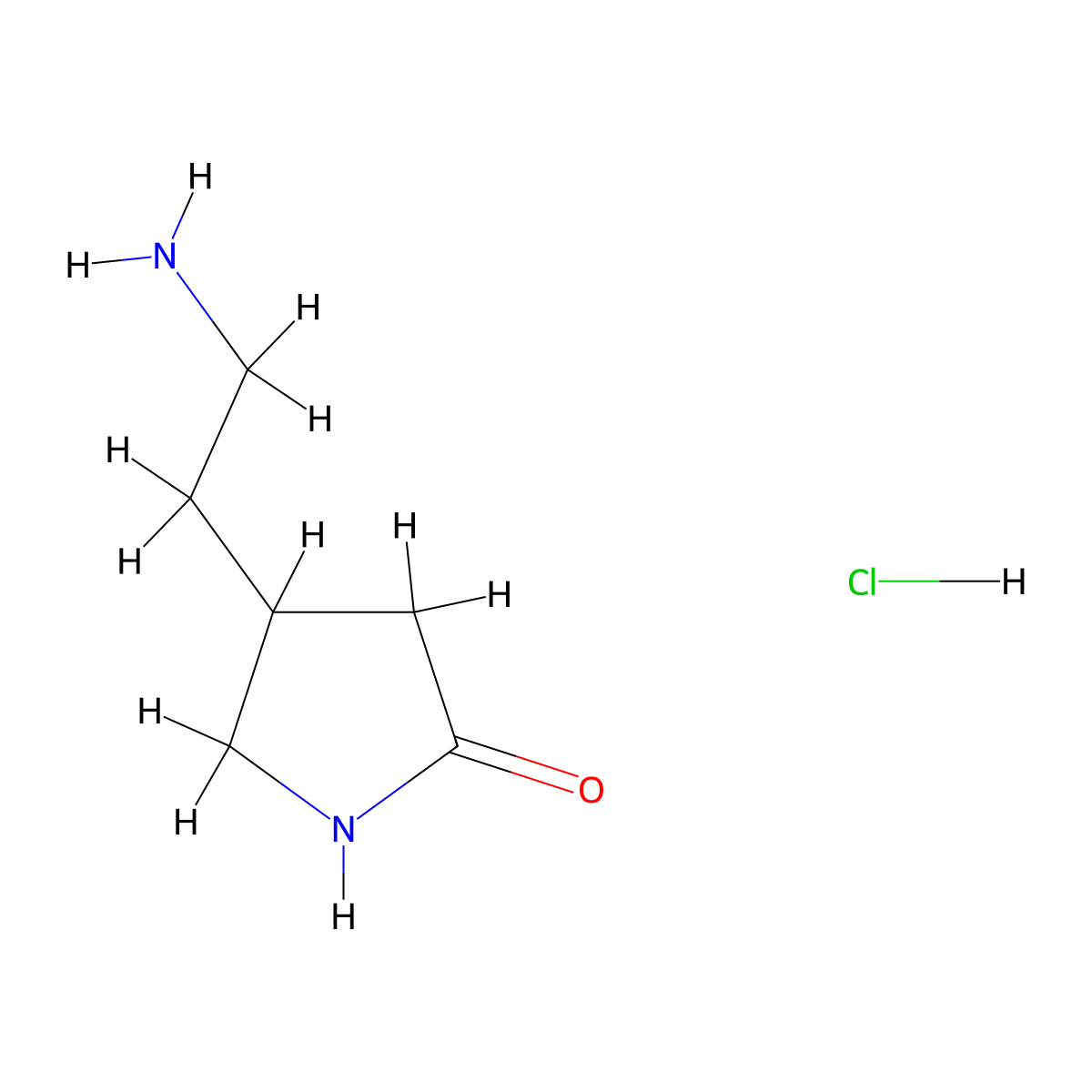 4-(2-Aminoethyl)pyrrolidin-2-one hydrochloride molecular structure, CAS 1955553-31-7
