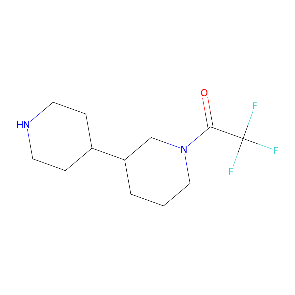 2,2,2-Trifluoro-1-[3-(piperidin-4-yl)piperidin-1-yl]ethan-1-one molecular structure, CAS 1955553-41-9