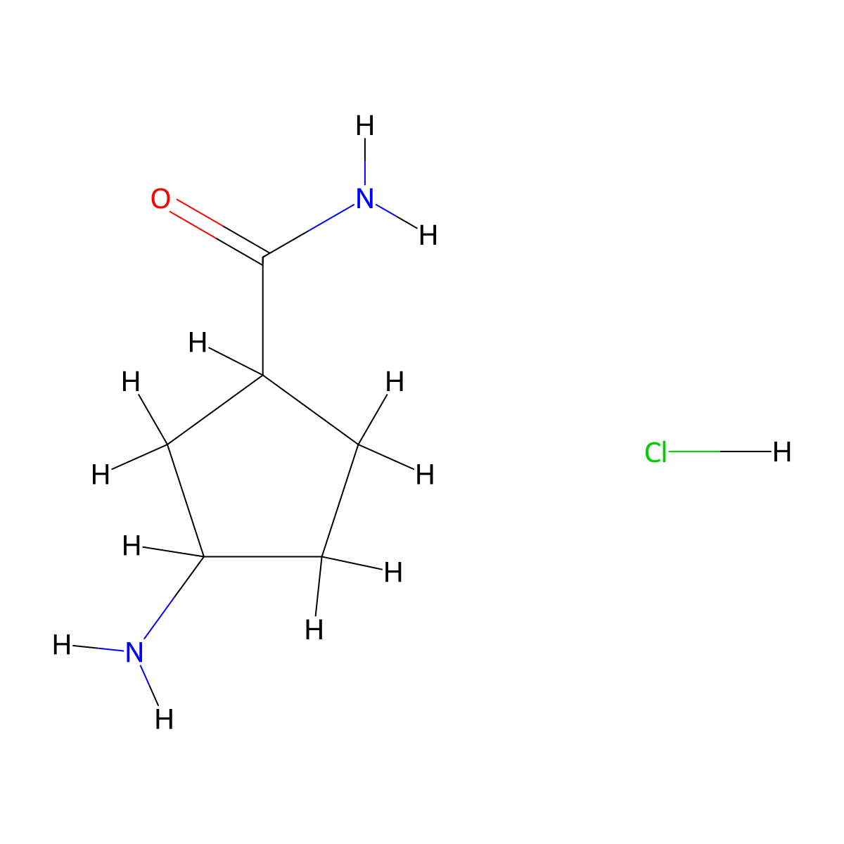 (1S,3R)-3-Aminocyclopentanecarboxamide hydrochloride molecular structure, CAS 1955553-50-0