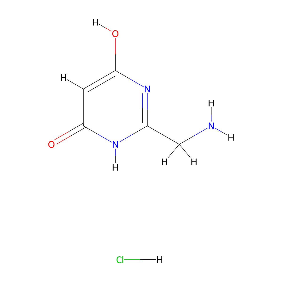 2-(Aminomethyl)pyrimidine-4,6-diol hydrochloride molecular structure, CAS 1955553-55-5
