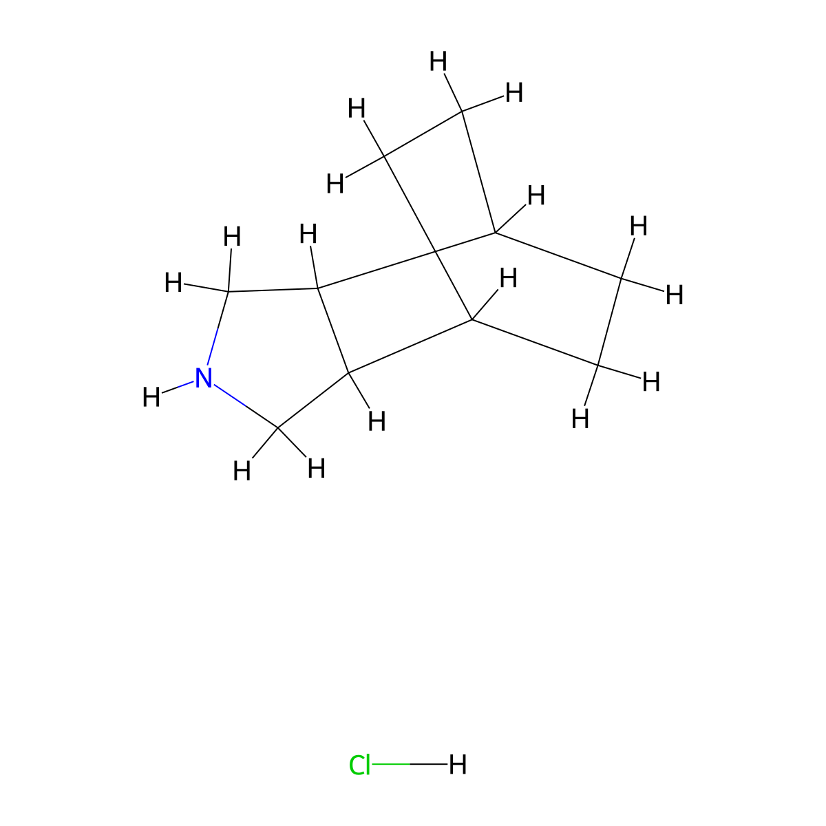 4-Azatricyclo(5.2.2.0,2,6)undecane hydrochloride molecular structure, CAS 1955553-56-6