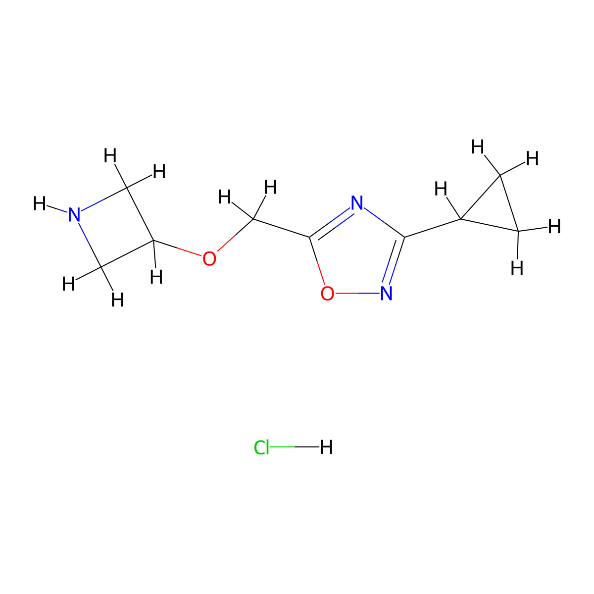 5-[(Azetidin-3-yloxy)methyl]-3-cyclopropyl-1,2,4-oxadiazole hydrochloride molecular structure, CAS 1955553-61-3