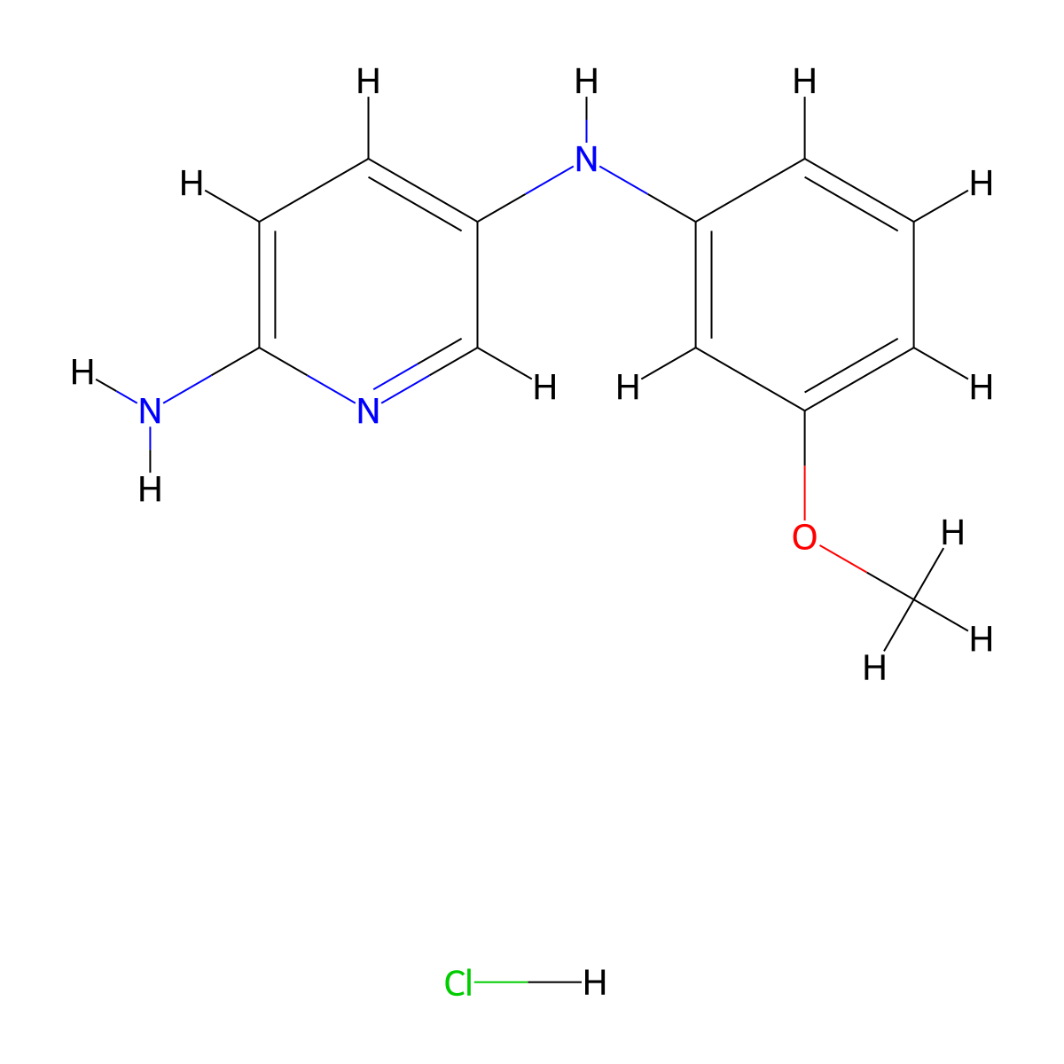 N5-(3-methoxyphenyl)pyridine-2,5-diamine hydrochloride molecular structure, CAS 1955553-63-5