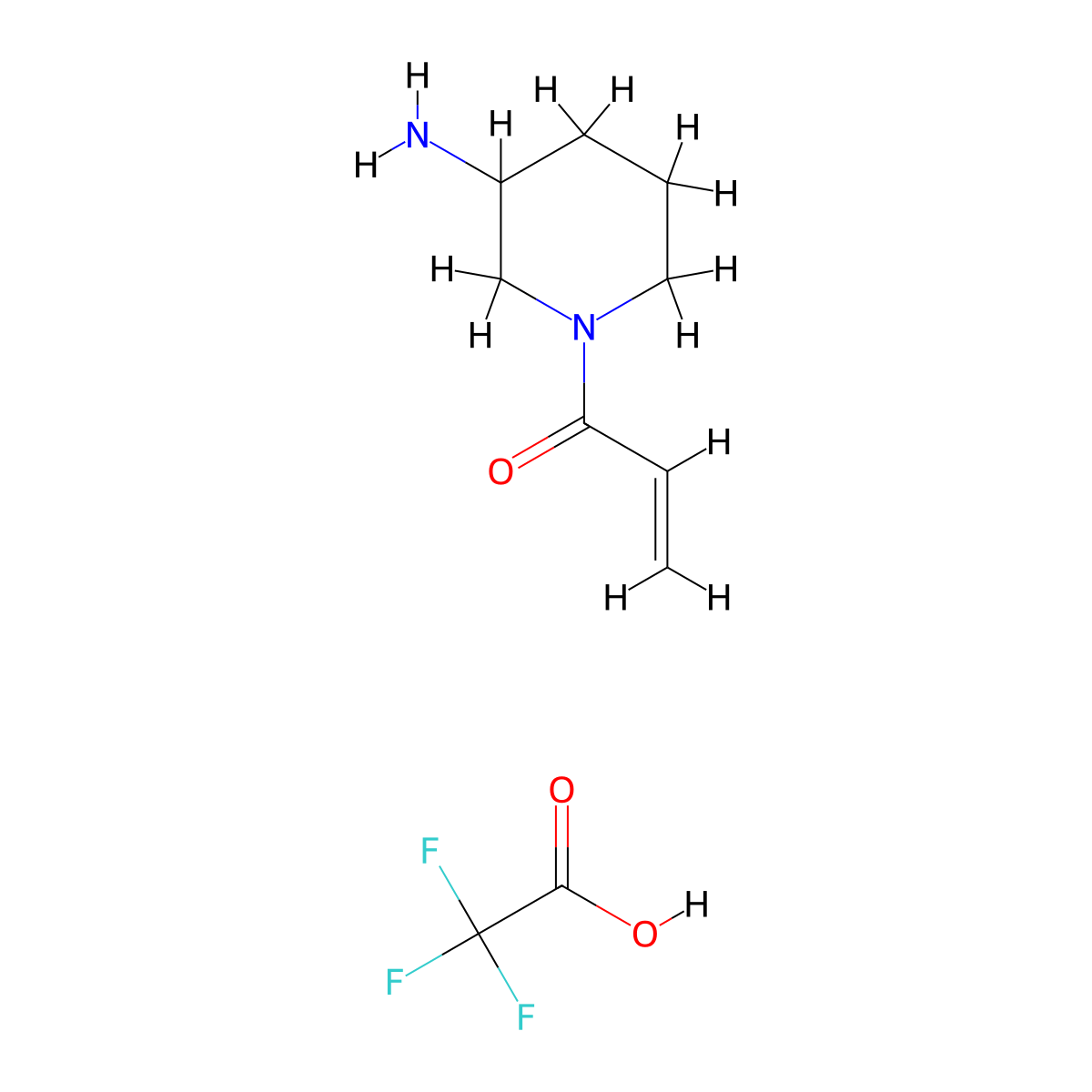1-(3-Aminopiperidin-1-yl)prop-2-en-1-one; trifluoroacetic acid molecular structure, CAS 1955553-64-6