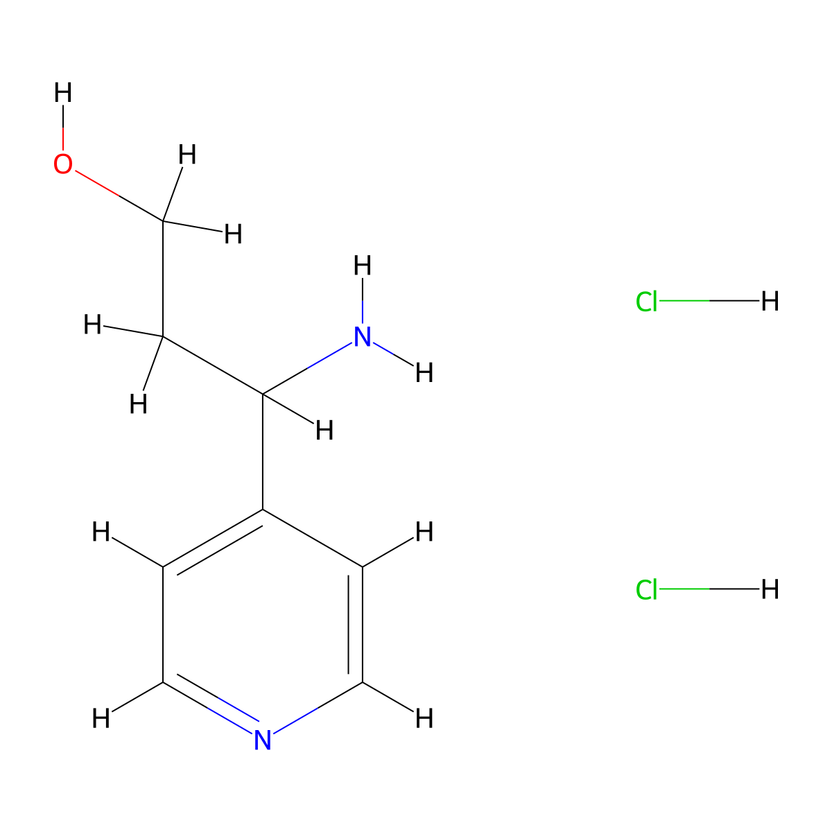 3-Amino-3-(pyridin-4-yl)propan-1-ol dihydrochloride molecular structure, CAS 1955553-65-7