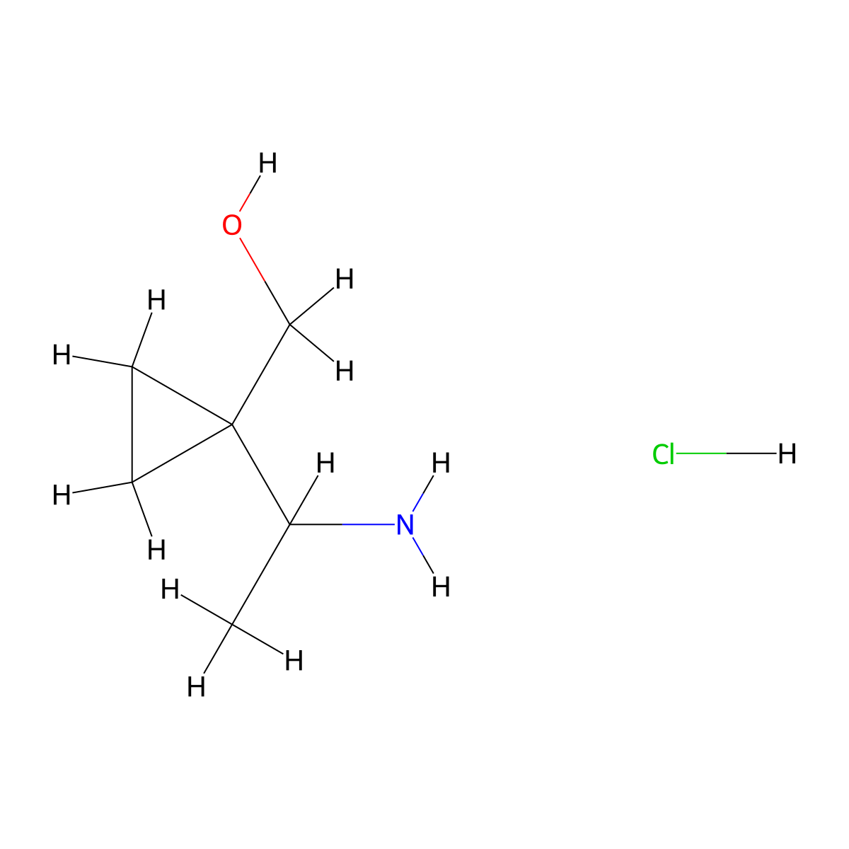 (1-(1-Aminoethyl)cyclopropyl)methanol hydrochloride molecular structure, CAS 1955553-73-7