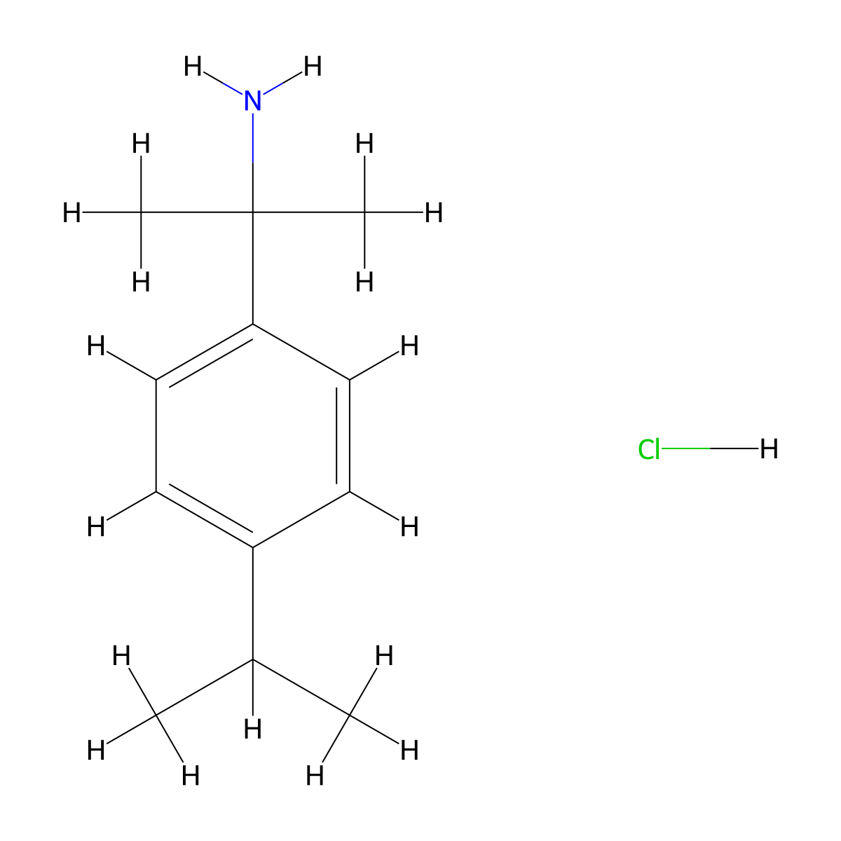 2-[4-(Propan-2-yl)phenyl]propan-2-amine hydrochloride molecular structure, CAS 1955553-76-0