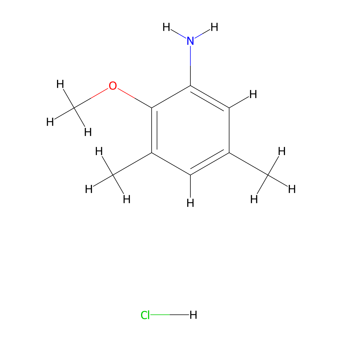 2-Methoxy-3,5-dimethylaniline hydrochloride molecular structure, CAS 1955553-77-1