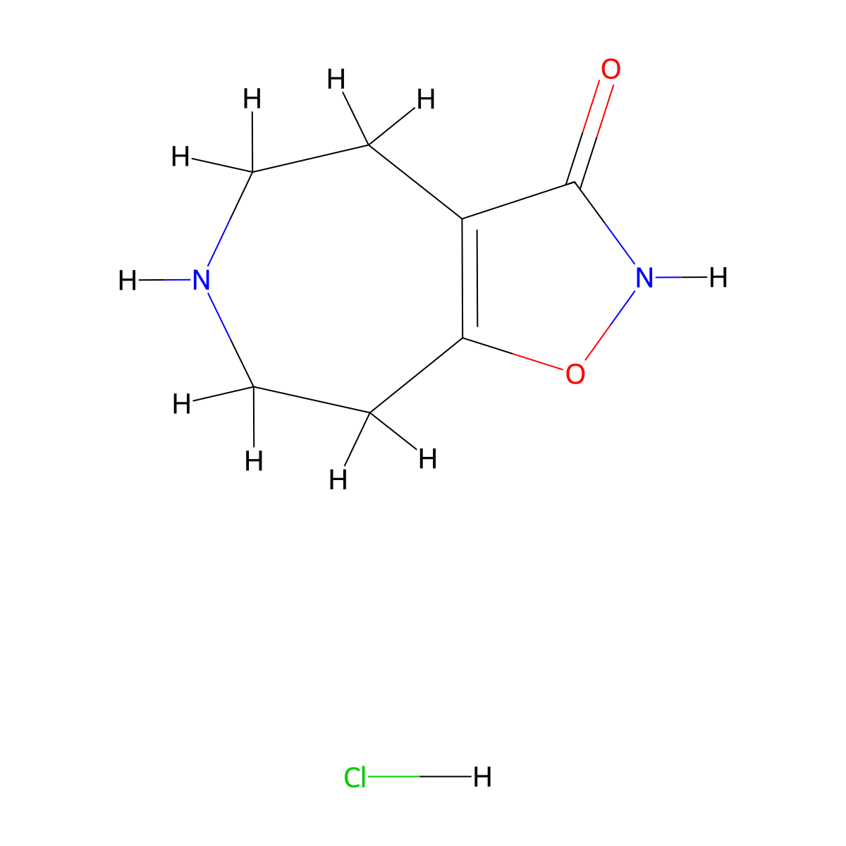 2H,3H,4H,5H,6H,7H,8H-[1,2]oxazolo[4,5-d]azepin-3-one hydrochloride molecular structure, CAS 1955553-79-3