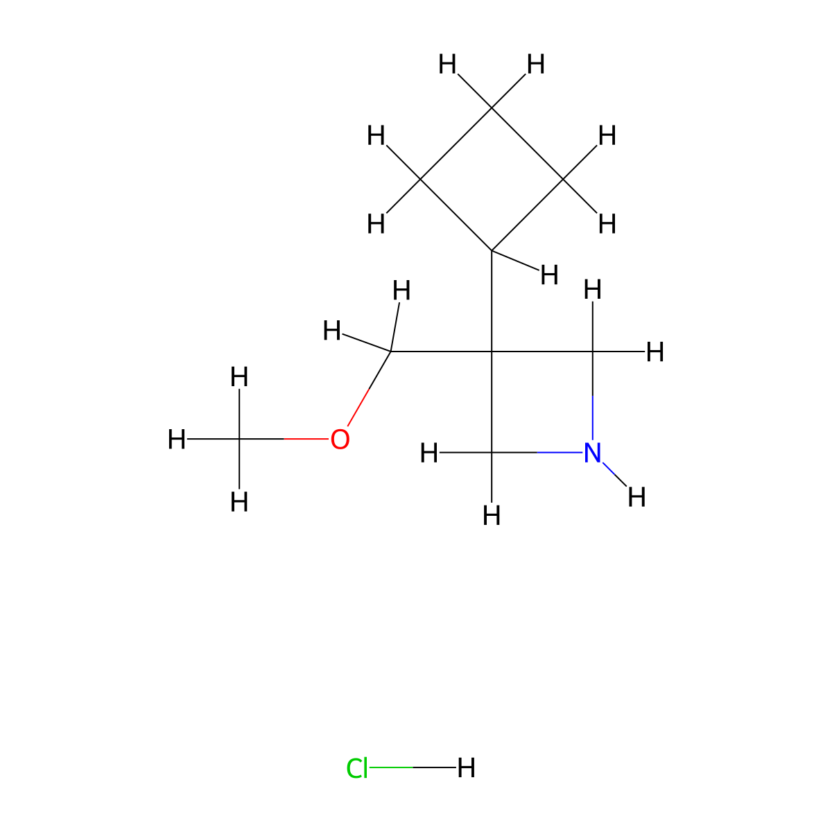 3-Cyclobutyl-3-(methoxymethyl)azetidine hydrochloride molecular structure, CAS 1955553-83-9