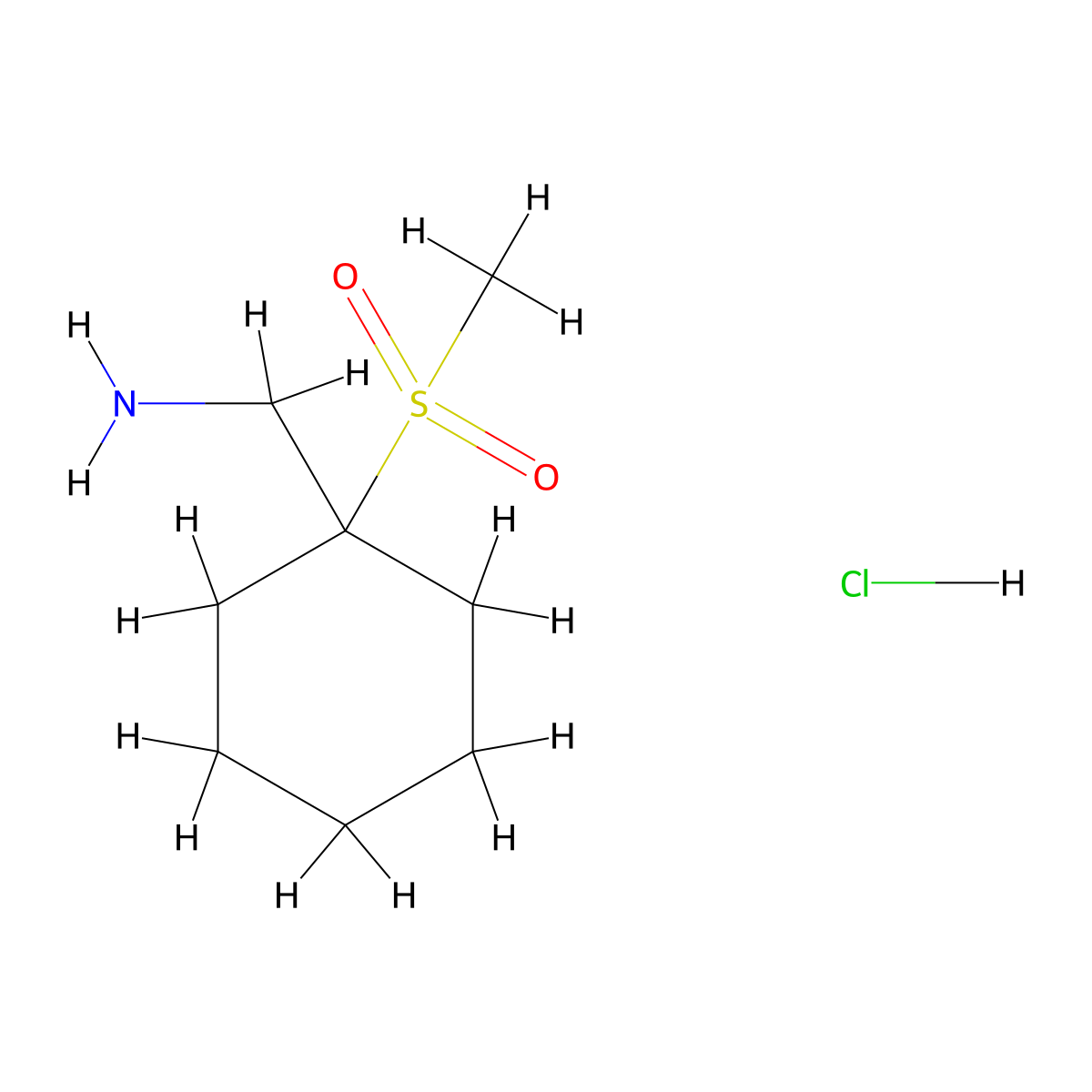 (1-Methanesulfonylcyclohexyl)methanamine hydrochloride molecular structure, CAS 1955553-99-7