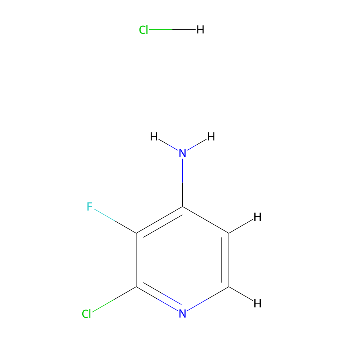 2-Chloro-3-fluoropyridin-4-amine hydrochloride molecular structure, CAS 1955554-02-5