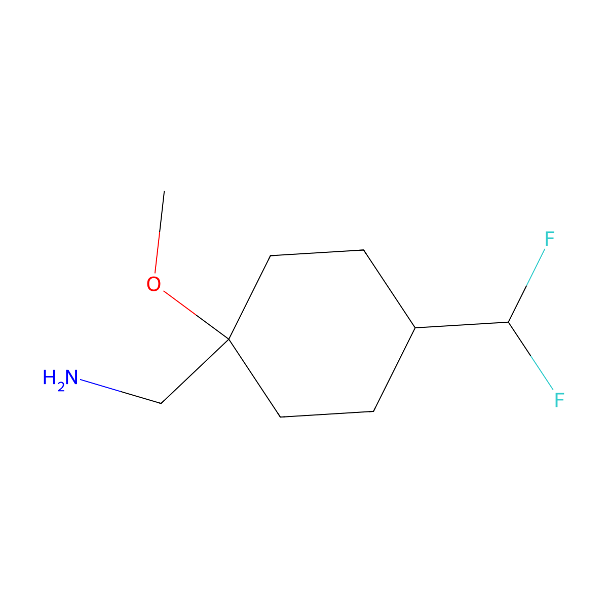 [4-(Difluoromethyl)-1-methoxycyclohexyl]methanamine molecular structure, CAS 1955554-03-6